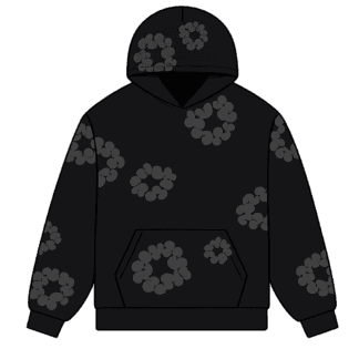 Denim Hoodie All Black